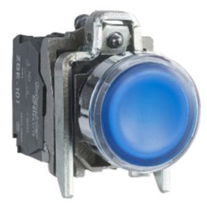 Nút Nhấn Có Đèn Xanh Dương Schneider XB4BW36B5 24V 1NO+1NC