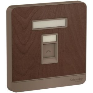 E8331RJS5_WD_G19 - Bộ Ổ Cắm Mạng Đơn Cat5e Size 86x86mm Màu Gỗ Tối