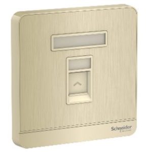 E8331RJS6_WG_G19 - Bộ Ổ Cắm Mạng Đơn Cat6e Size 86x86mm Màu Vàng Gôn