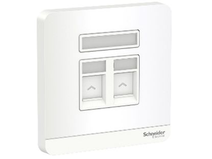 E8332RJS4_WE_G19 - Bộ Ổ Cắm Điện Thoại Đôi Size 86x86mm Màu Trắng