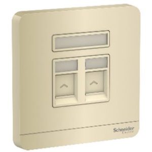 E8332RJS6_WG_G19 - Bộ Ổ Cắm Mạng Đôi Cat6e Size 86x86mm Màu Vàng Kim