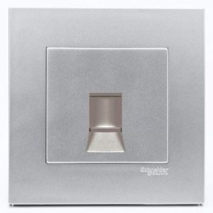 KB31RJ5E_AS - Bộ Ổ Cắm Mạng Đơn Cat5e Size 86x86mm Màu Xám Bạc