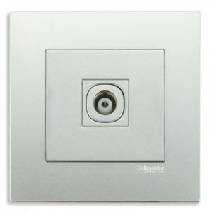 Bộ Ổ Cắm Tivi Đơn Size 86x86mm Màu Xám Bạc