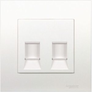 KB32RJ5E - Bộ Ổ Cắm Mạng Đôi Cat5e Size 86x86mm Màu Trắng