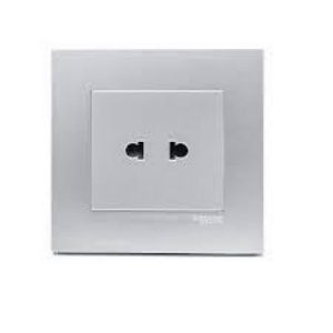 KB426US_AS - Bộ Ổ Căm Đơn 2 Chấu 10A Size 86x86mm Màu Xám Bạc