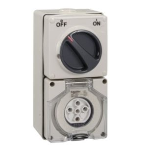 Ổ cắm có công tắc Schneider S56C315GY 3P 15A 250V IP66