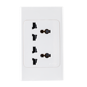 Ổ cắm đôi đa năng. đế liền 16A KT120x70mm mã. A20UESM2N