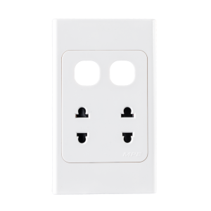 Ổ cắm đôi 2 chấu 16A + 2 Lỗ mã A20US2XXN