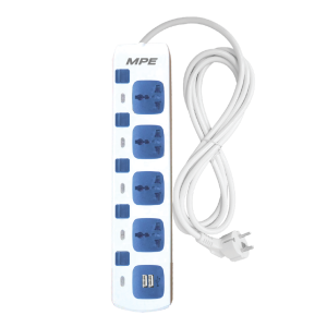 Ổ cắm di động 4 ổ cắm đa năng, Tích hợp 2 cổng sạc USB mã AM4S-2USB