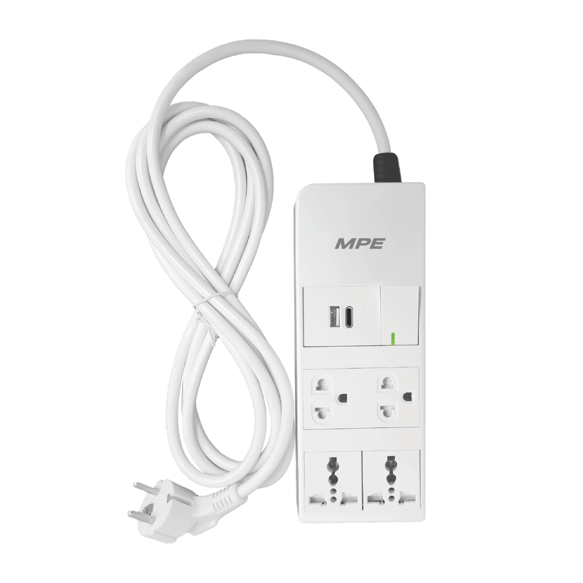 Ổ cắm di động 3 ổ cắm, Tích hợp sạc USB, type C và công tắc 1 chiều AM6S4