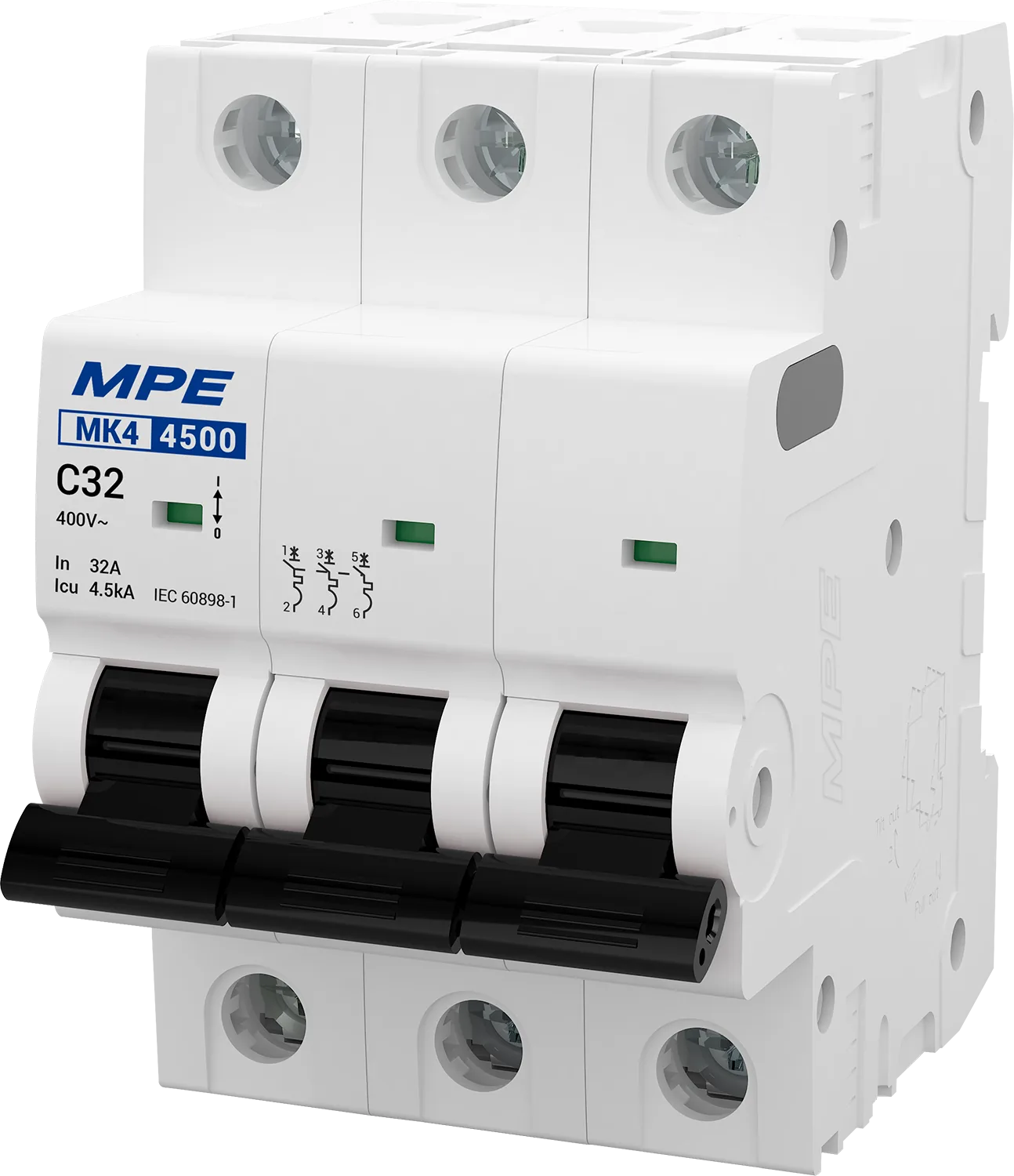 Cầu dao tự động MK4 3 cực, 10A, 4.5kA mã MK4-C310