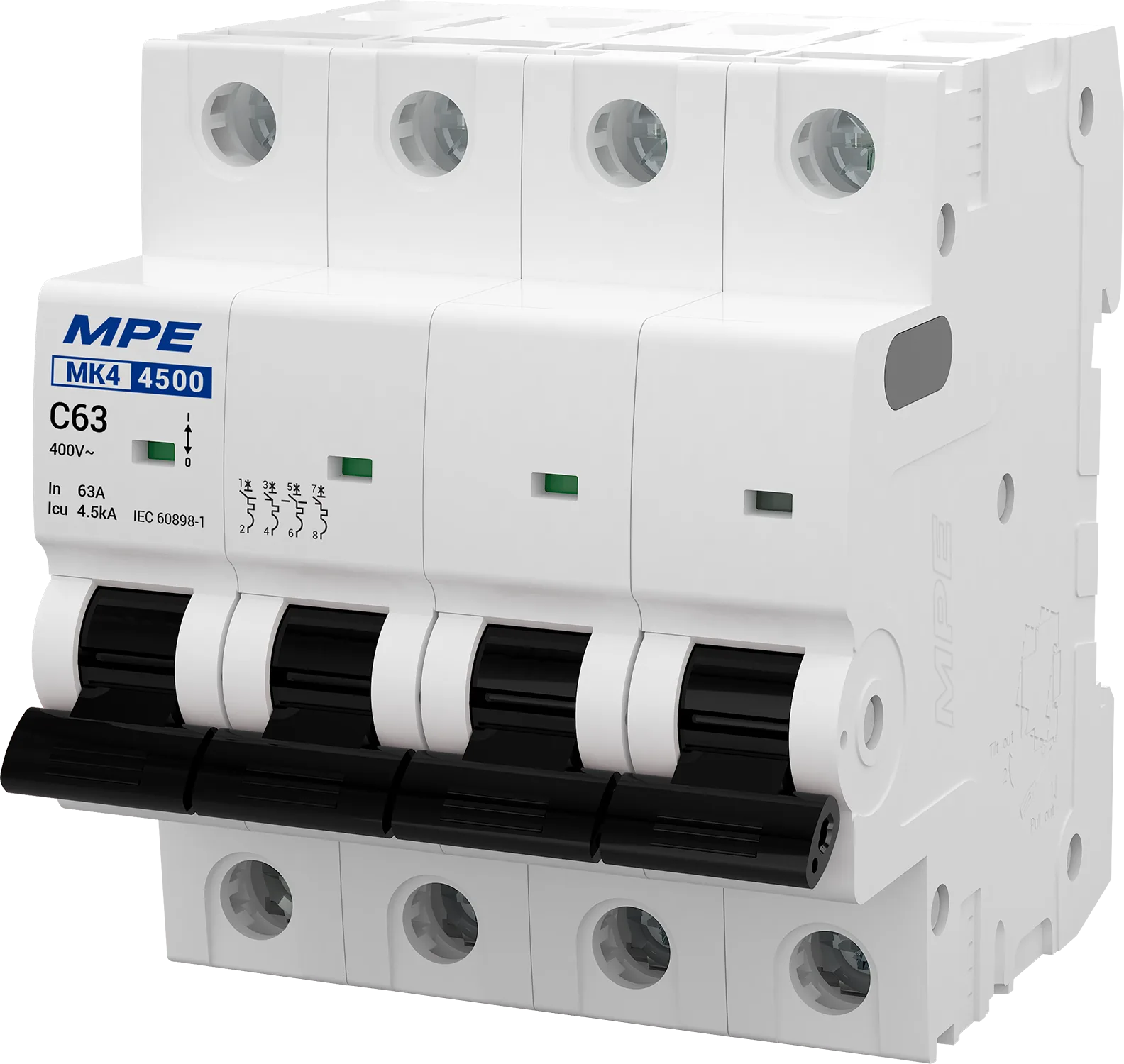 Cầu dao tự động MK4 4 cực, 16A, 4.5kA mã MK4-C416 (1)