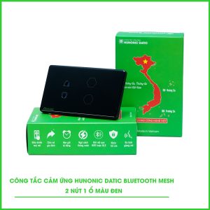 Công Tắc Cảm Ứng 2in1 BLE Mesh Hunonic Datic Màu Đen