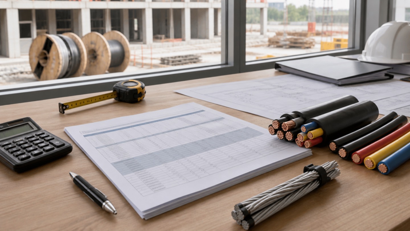 BOQ cáp điện công trường cùng mẫu cáp CV, CVV, CXV và ABC