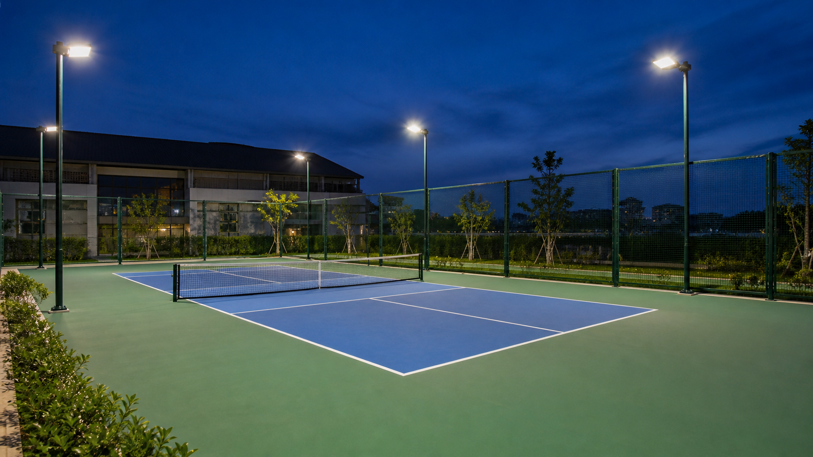 đèn sân pickleball theo chiều cao cột và độ rọi