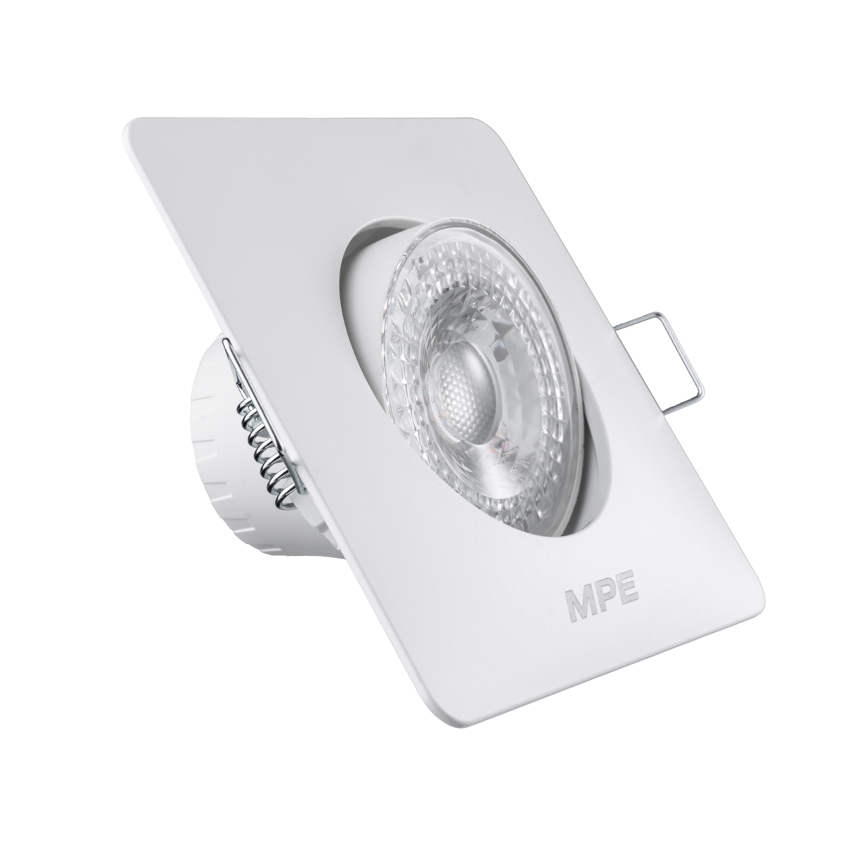 LED Downlight âm trần Chiếu điểm, Điều chỉnh hướng sáng, mặt vuông 7W ánh sáng vàng DLA2S-7V