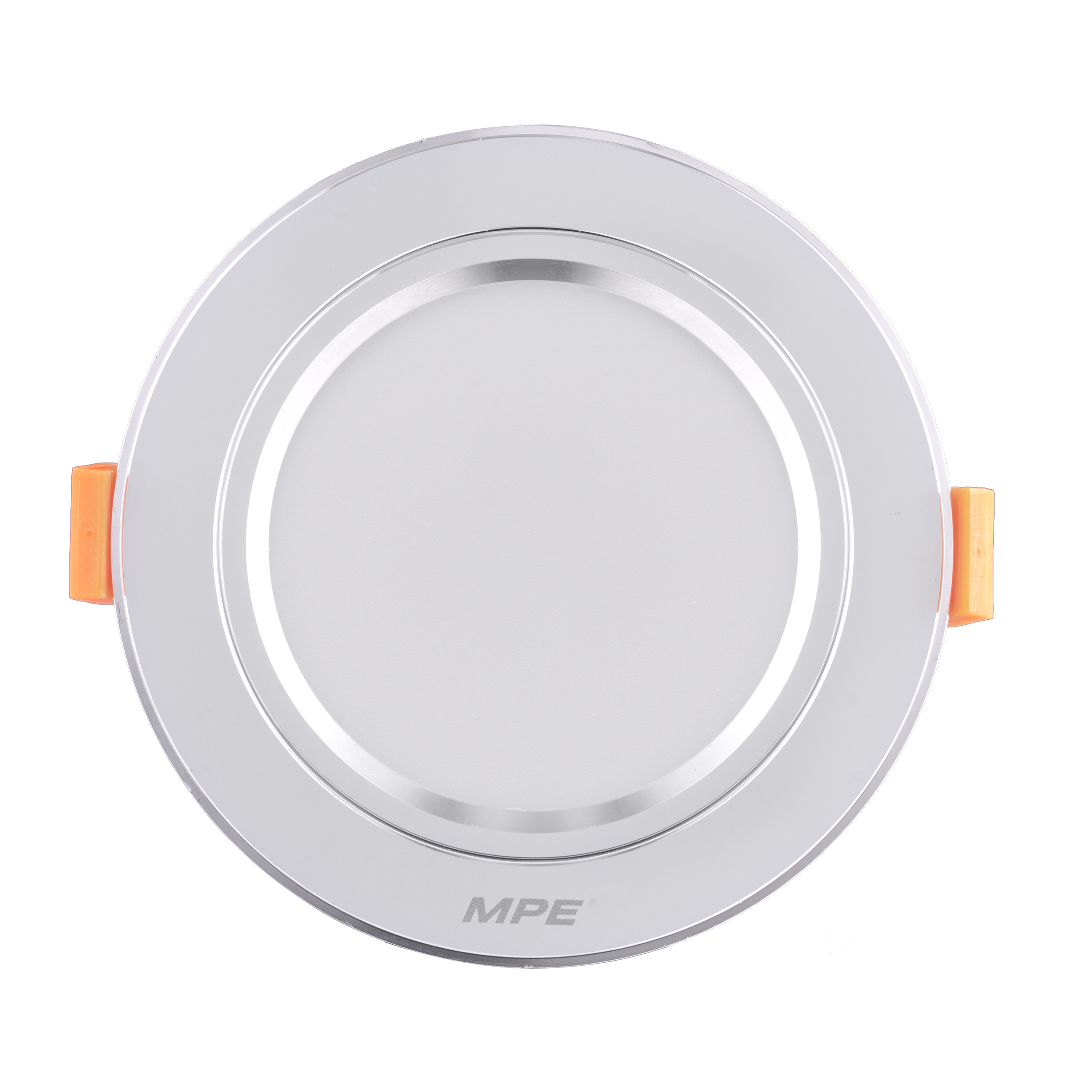 LED Downlight âm trần nhôm, viền bạc 7W ánh sáng vàng DLB-7V