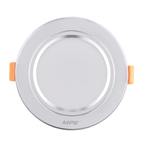 LED Downlight âm trần nhôm, viền bạc 7W ánh sáng trung tính DLB-7N