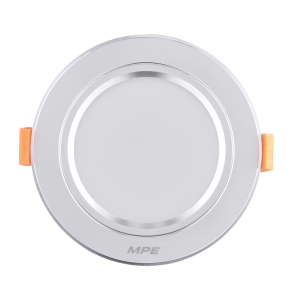 LED Downlight âm trần nhôm, viền bạc 7W - 3 chế độ màu DLB-7/3C - đèn led - thiết bị điện - đèn led mpe - đèn LED Downlight âm trần - đèn led âm trần