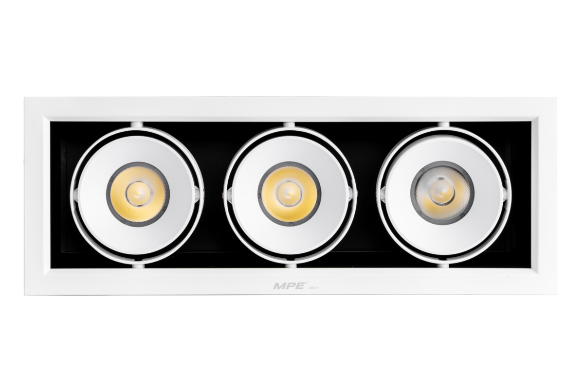 LED Downlight âm trần Chiếu điểm 3 đèn 20W ánh sáng vàng DLS-320V