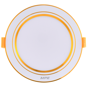 LED Downlight âm trần nhôm, viền vàng 12W ánh sáng vàng DLV-12V