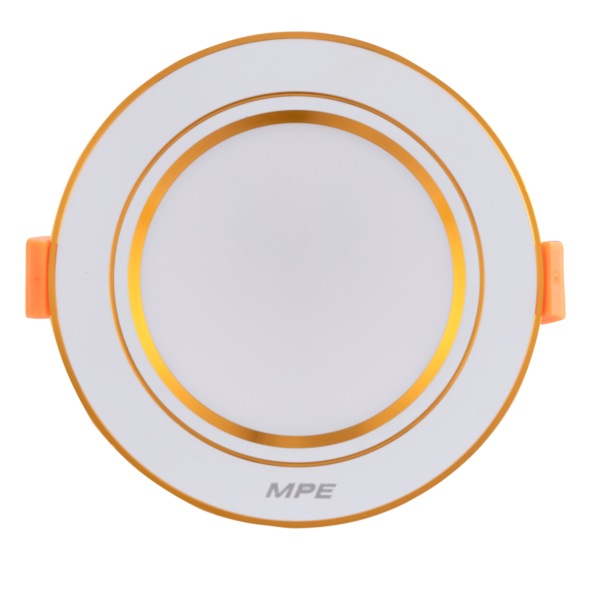 LED Downlight âm trần nhôm, viền vàng 9W, phi lớn, ánh sáng vàng DLVL-9V