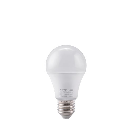 LED Bulb chống ẩm 9W ánh sáng vàng MPE LBD3-9V