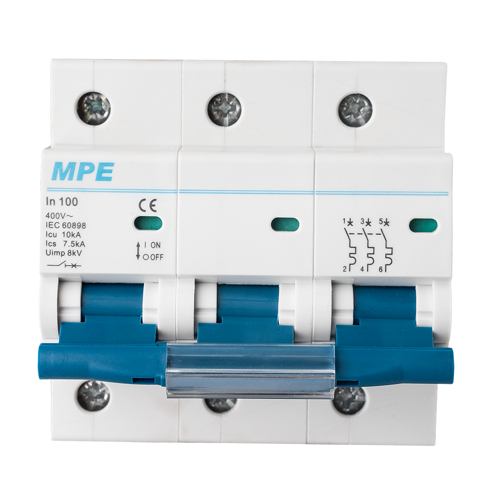 Cầu dao tự động MCB 3 cực, 100A, 10kA mã MP10-C3100