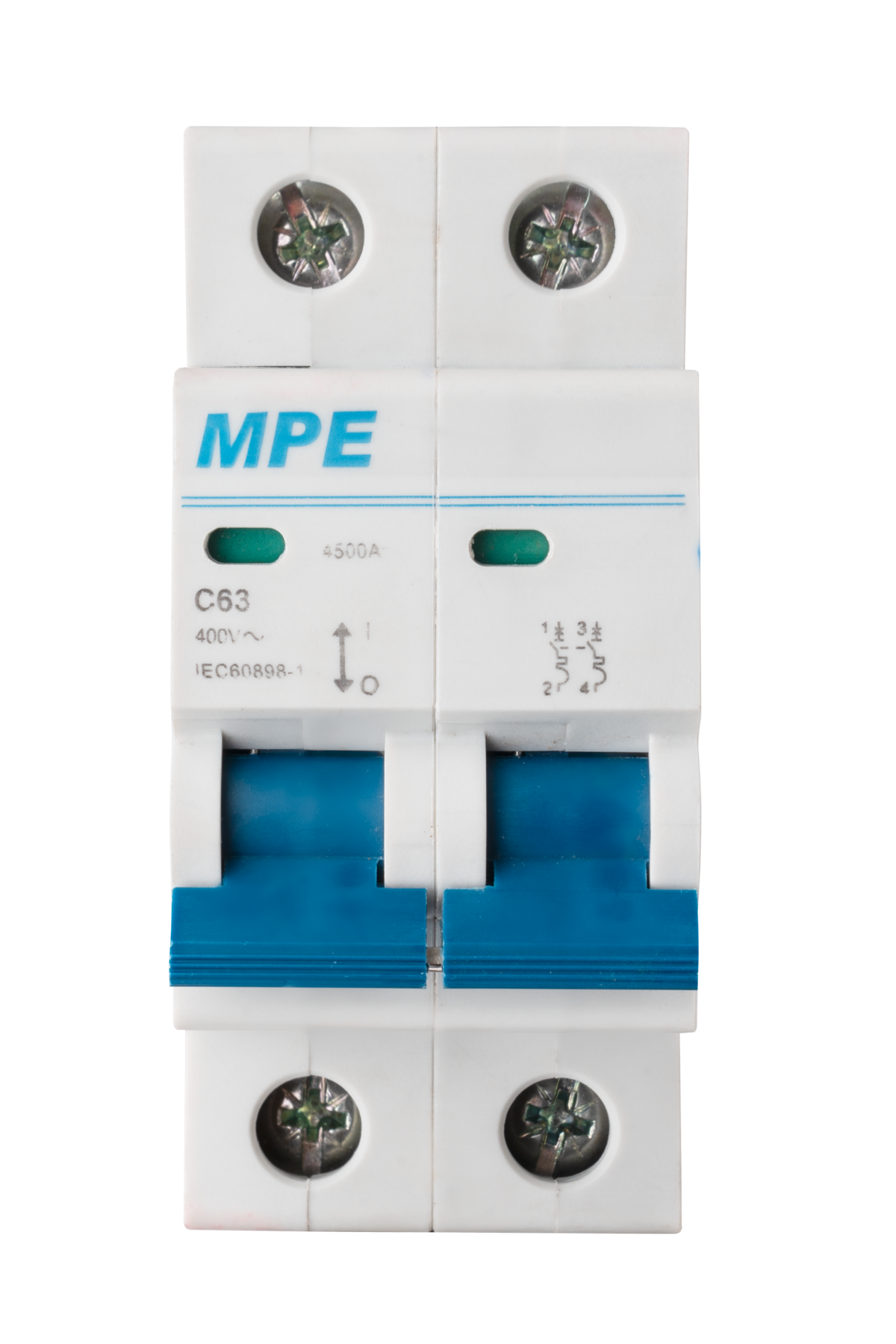 Cầu dao tự động MCB 2 cực, 63A, 4.5kA mã MP4-C263