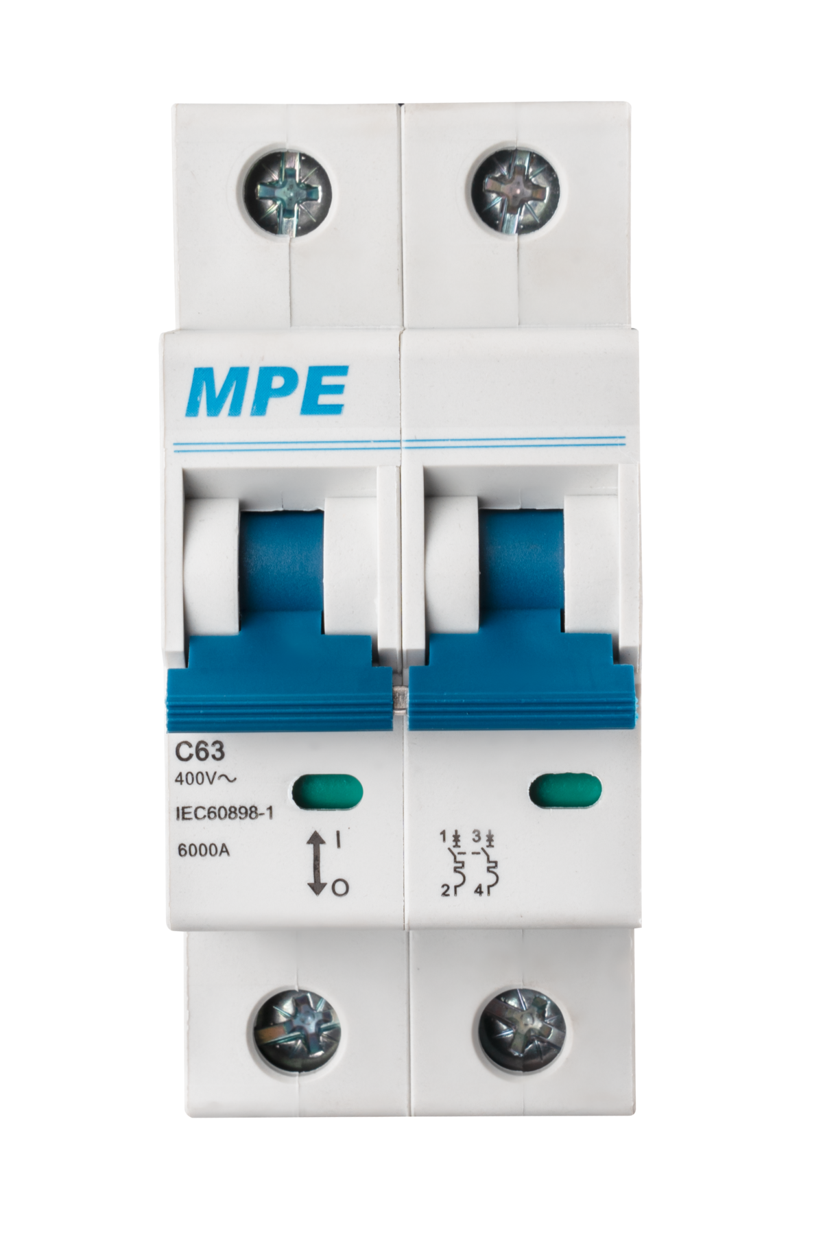 Cầu dao tự động MCB 2 cực, 63A, 6kA mã MP6-C263