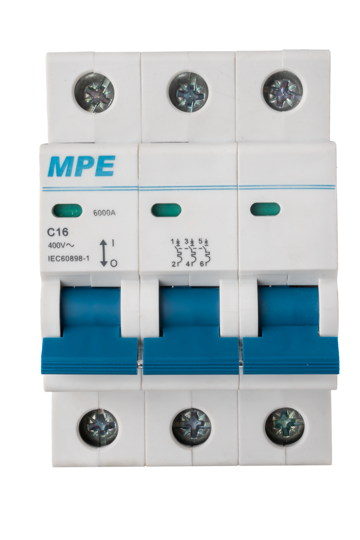 Cầu dao tự động MCB 3 cực, 16A, 6kA mã MP6-C316