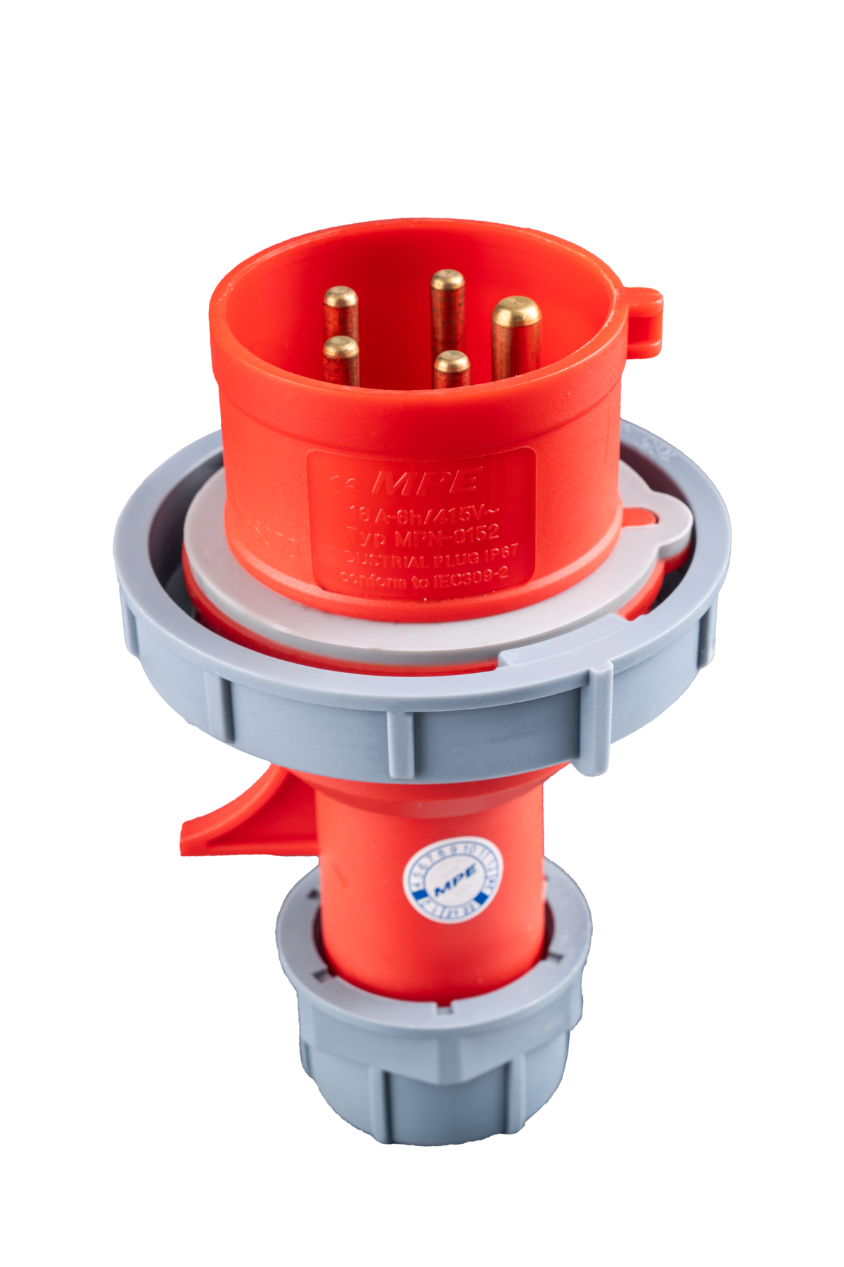 Phích cắm loại di động có kẹp giữ dây 5 cực, 16A, IP67 mã MPN-0152