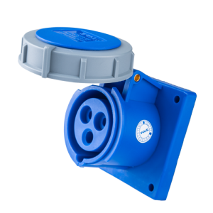 Ổ cắm loại cố định bắt trên bảng điện 3 cực, 16A, IP67 mã MPN-3132