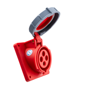Ổ cắm loại cố định bắt trên bảng điện xéo 4 cực, 16A, IP67 mã MPN-4142