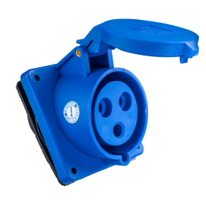 Ổ cắm loại cố định bắt trên bảng điện xéo 3 cực, 32A, IP44 mã MPN-423