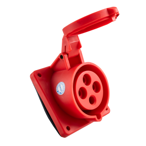 Ổ cắm loại cố định bắt trên bảng điện xéo 4 cực, 32A, IP44 mã MPN-424
