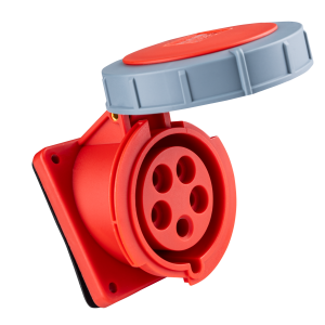 Ổ cắm loại cố định bắt trên bảng điện xéo 5 cực, 32A, IP67 mã MPN-4252