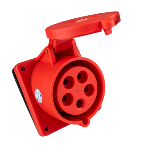 Ổ cắm loại cố định bắt trên bảng điện xéo 5 cực, 32A, IP44 mã MPN-425