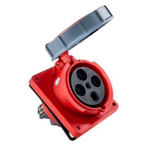 Ổ cắm loại cố định bắt trên bảng điện xéo 4 cực, 63A, IP67 mã MPN-4342