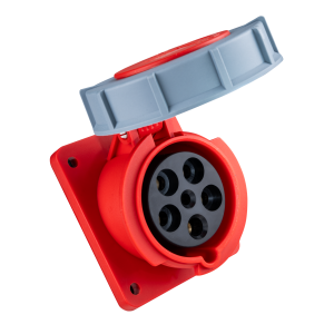 Ổ cắm loại cố định bắt trên bảng điện xéo 5 cực, 63A, IP67 mã MPN-4352
