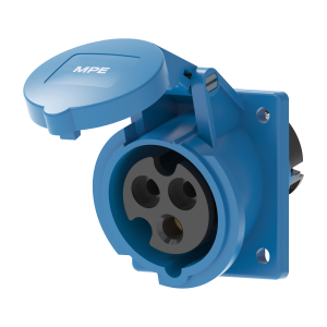 Ổ cắm loại cố định bắt trên bảng điện xéo 3 cực, 16A, IP44 mã MPN2-413