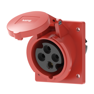 Ổ cắm loại cố định bắt trên bảng điện xéo 4 cực, 16A, IP44 mã MPN2-414