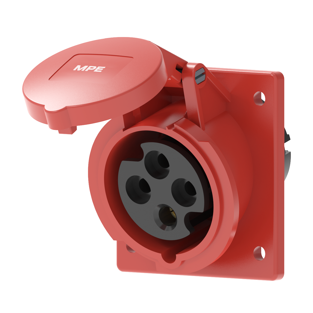 Ổ cắm loại cố định bắt trên bảng điện xéo 4 cực, 16A, IP44 mã MPN2-414