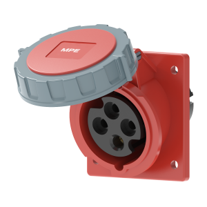 Ổ cắm loại cố định bắt trên bảng điện xéo 4 cực, 16A, IP67 mã MPN2-4142