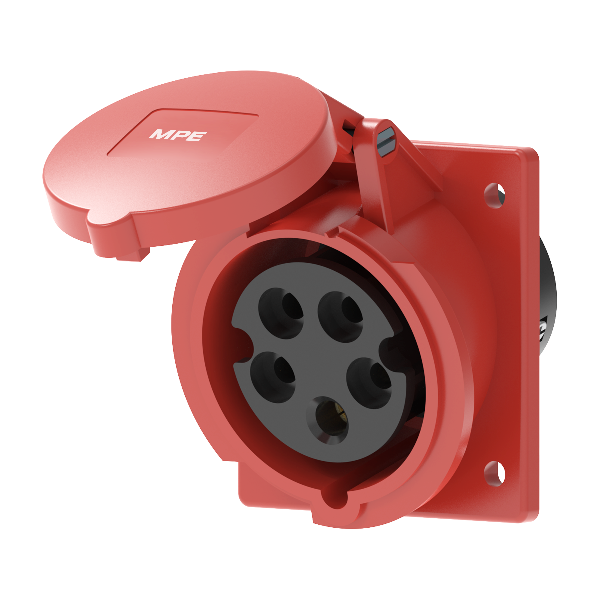 Ổ cắm loại cố định bắt trên bảng điện xéo 5 cực, 16A, IP44 mã MPN2-415
