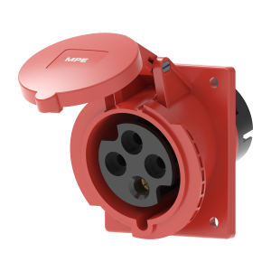 Ổ cắm loại cố định bắt trên bảng điện xéo 4 cực, 32A, IP44 mã MPN2-424