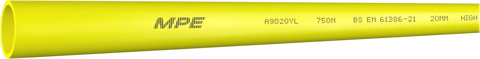 Ống Luồn Cứng Màu Vàng 750N Phi 20 mm dài 2.920mm mã A9020YL