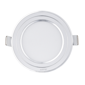 LED Panel âm trần nhôm viền bạc mặt tròn 9W phi nhỏ ánh sáng trắng RPL-9ST/S