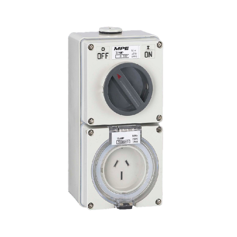 Ổ cắm kết hợp công tắc 3 cực IP66, 15A, 250V mã S-315