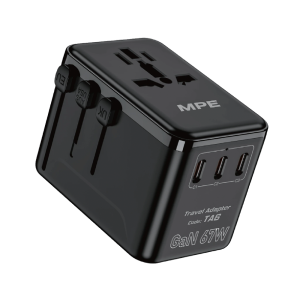 Ổ cắm du lịch đa năng, Tích hợp 3 cổng USB-C, 1 cổng USB-A, sạc nhanh GaN 67W mã TA6